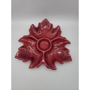 Holland Mold Leaf Relish Dish Fall Color Ceramic Serving Dish Autumn Leaves
